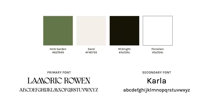 KLARA Cafe & Bar - Fonts and colors