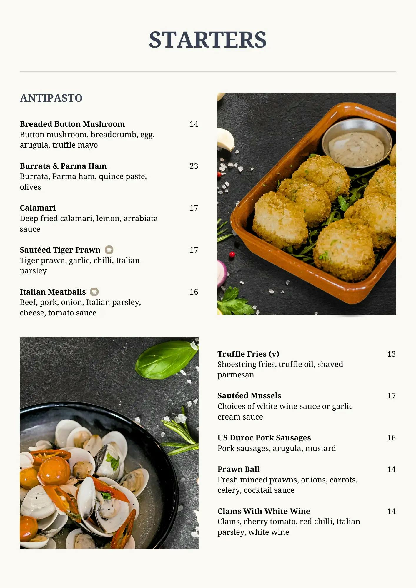 Amano - Food And Drink Menu Design