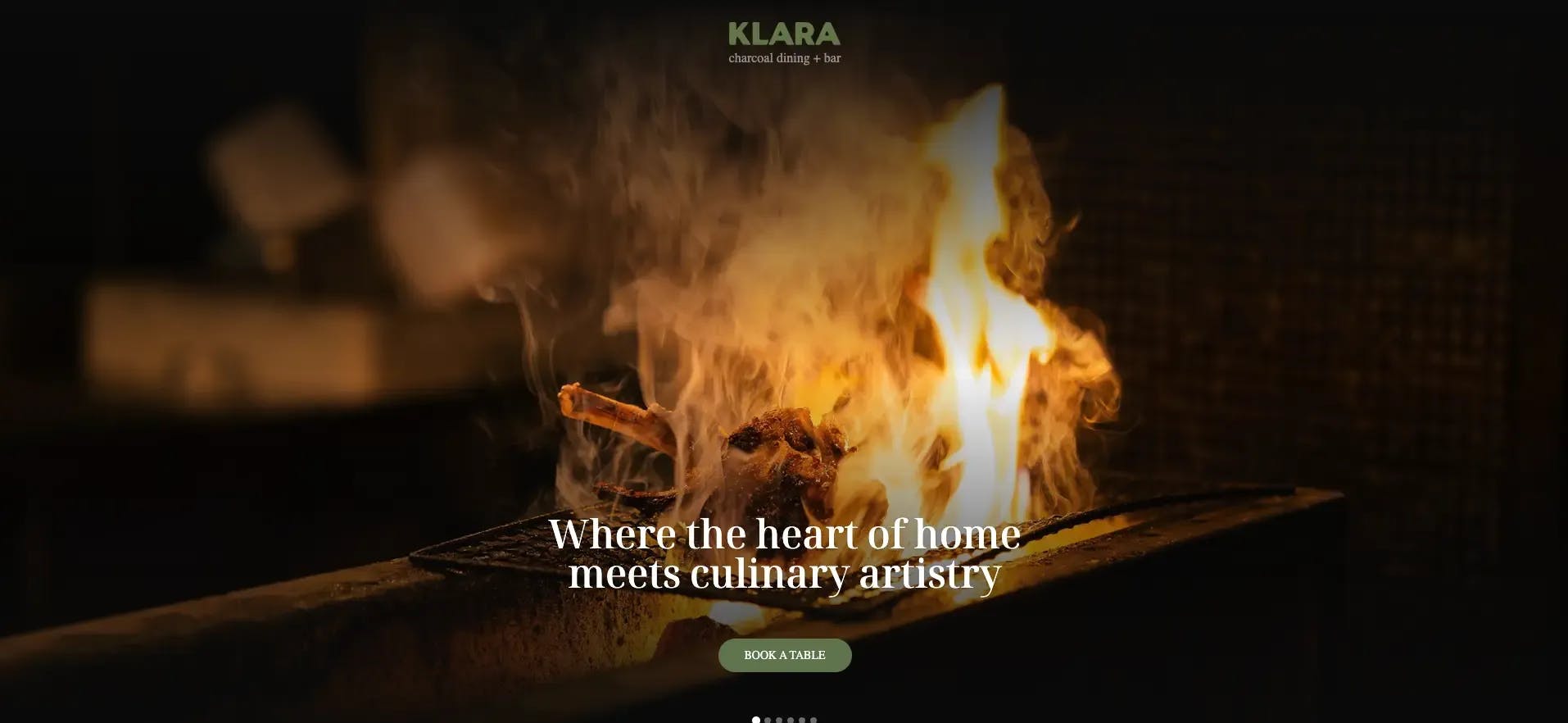 KLARA Charcoal Dining + Bar - Website