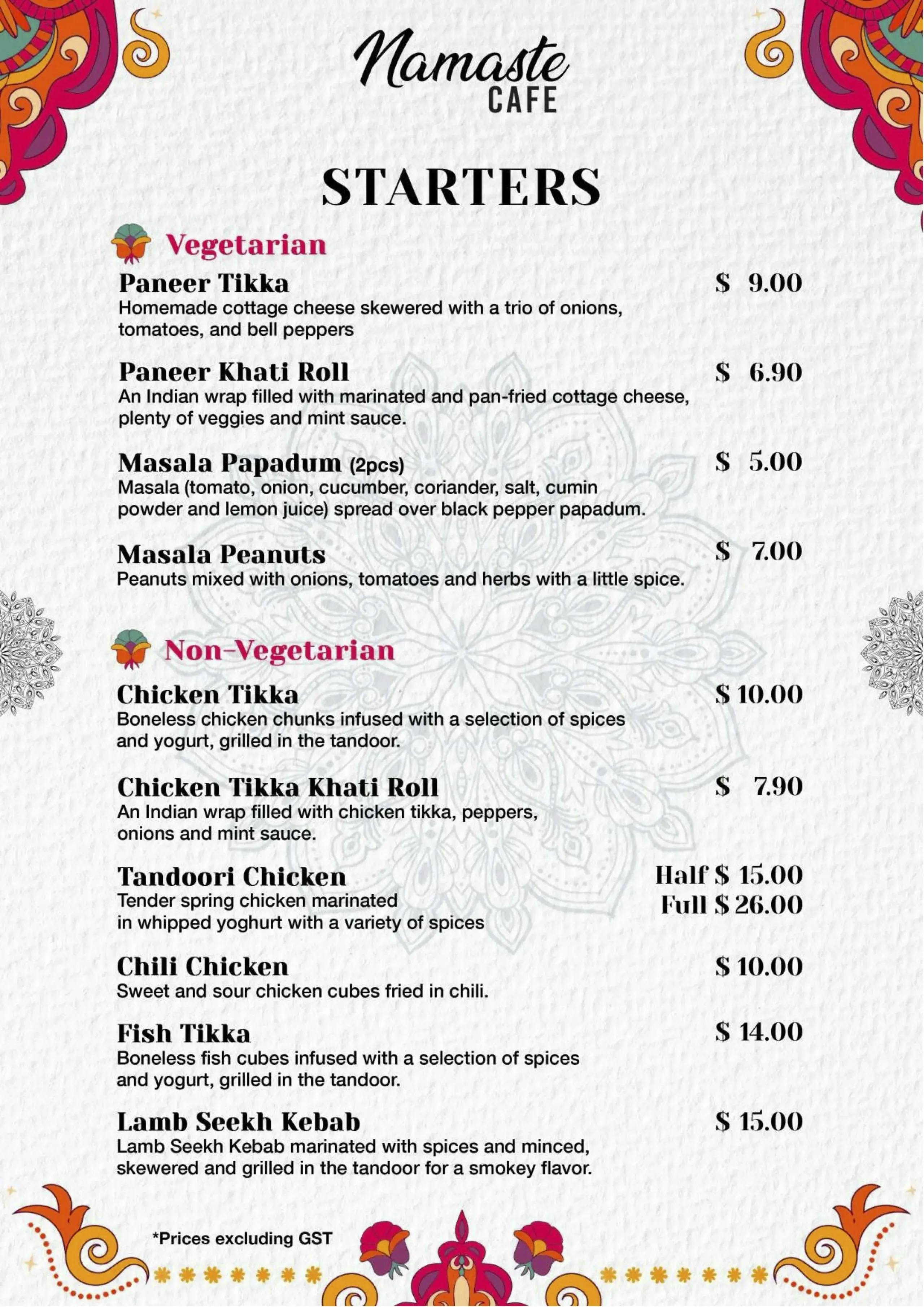 Namaste Cafe - Food And Drink Menu Design