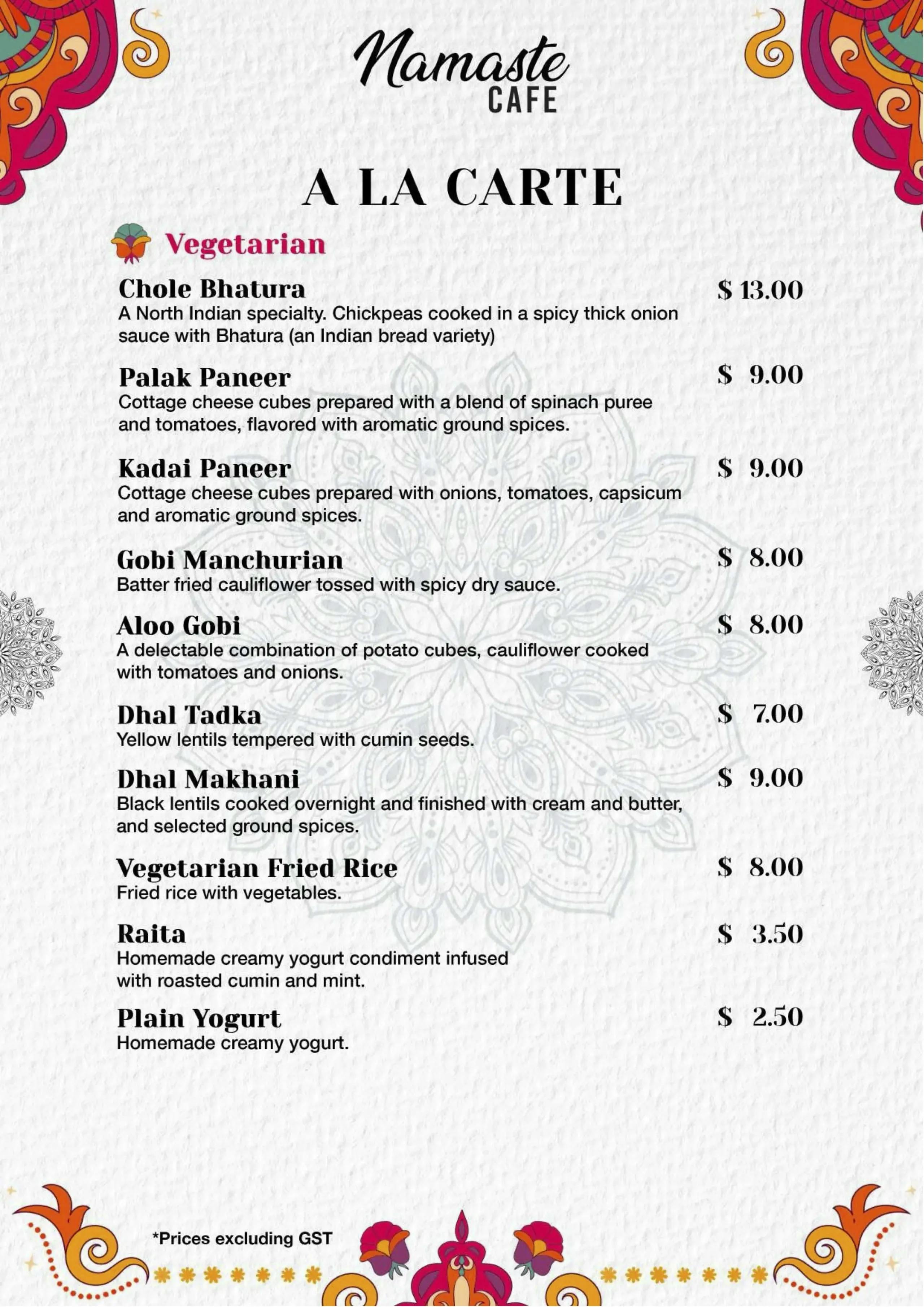 Namaste Cafe - Food And Drink Menu Design