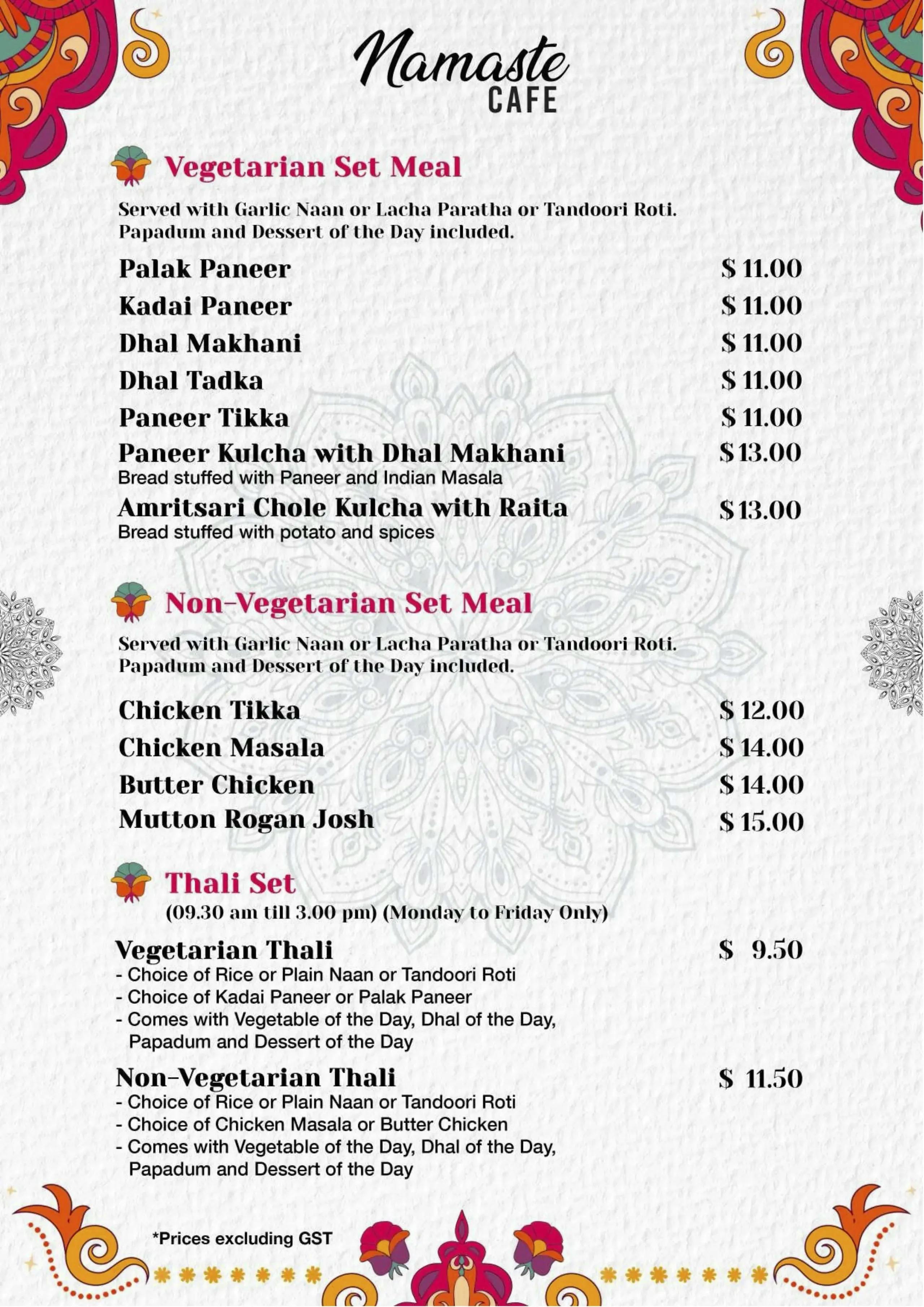 Namaste Cafe - Food And Drink Menu Design