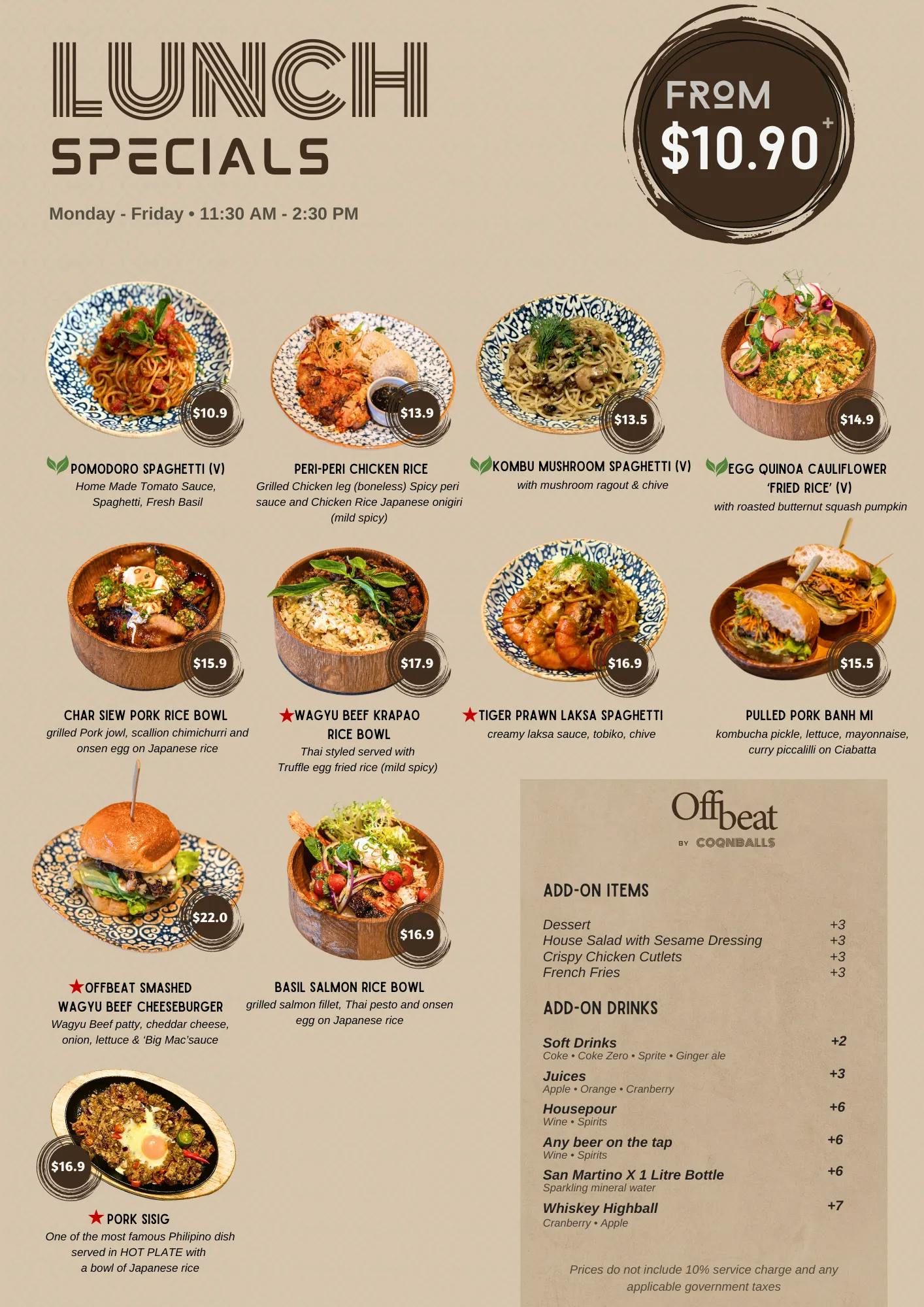 Offbeat Singapore - Restaurant lunch special menu page 2