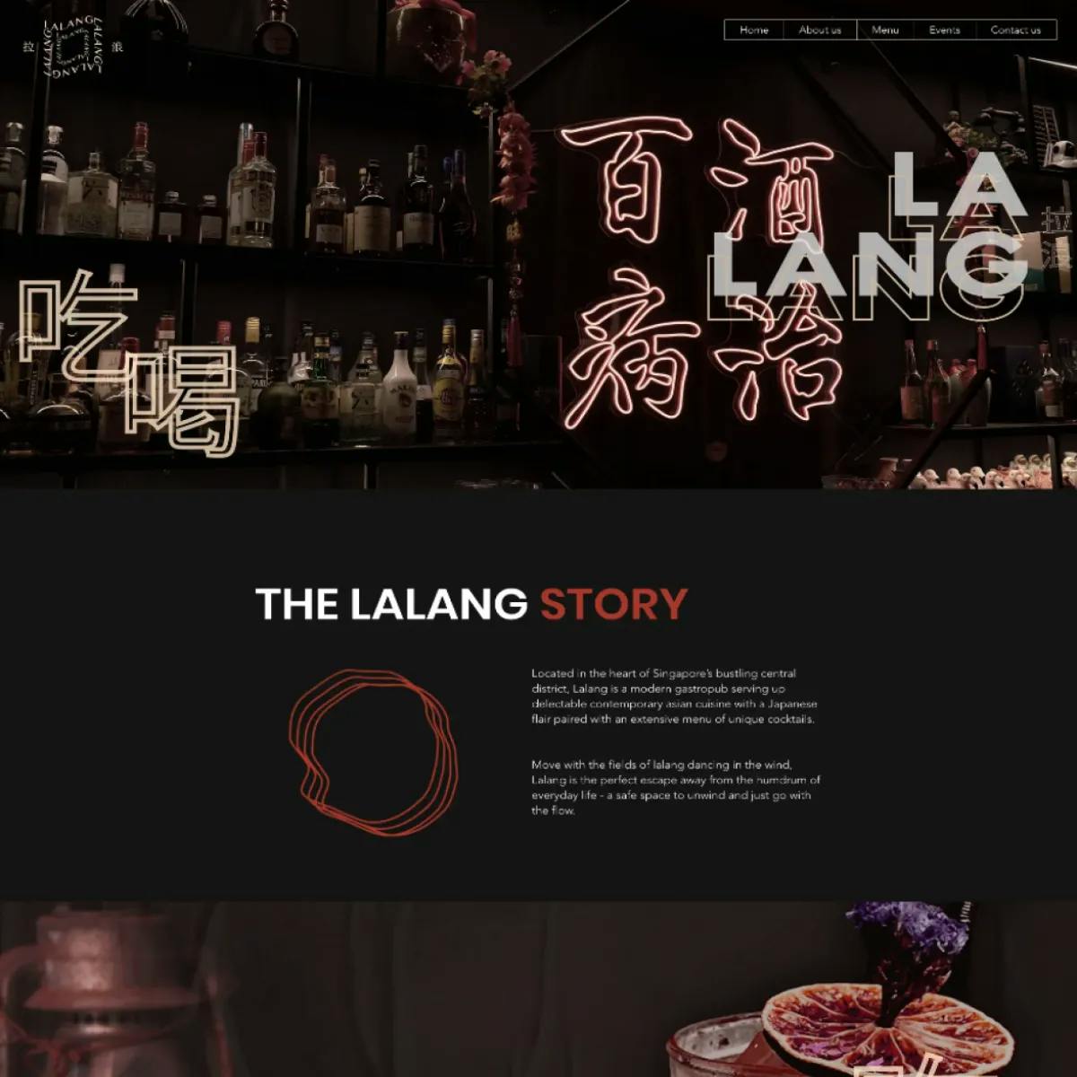 LALANG Bar Website Preview - Desktop